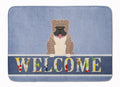 English Bulldog Grey Brindle Welcome Memory Foam Kitchen Mat Machine Washable Anti-Fatigue Cushion Comfort Bath or Kitchen Rug