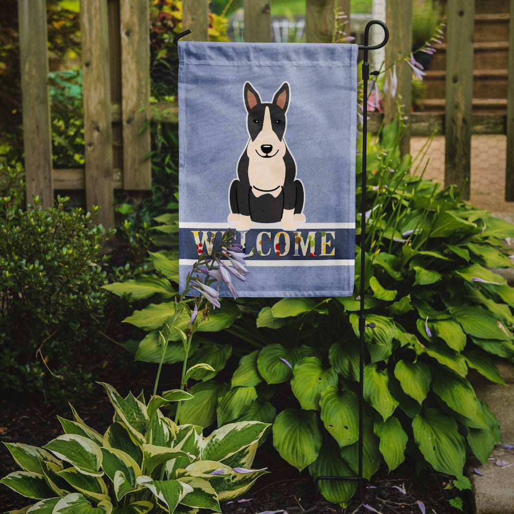 Bull Terrier Black White Welcome Garden Flag Mailbox Decorative Yard Banner Outside Patio Artwork for Flower Beds, Garden Size, Multicolor