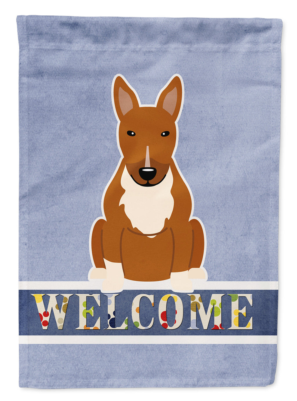 Bull Terrier Red Welcome Garden Flag Mailbox Decorative Yard Banner Outside Patio Artwork for Flower Beds, Garden Size, Multicolor