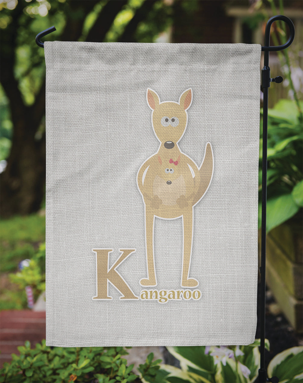 Alphabet K for Kangaroo Garden Flag Mailbox Decorative Yard Banner Outside Patio Artwork for Flower Beds, Garden Size, Multicolor