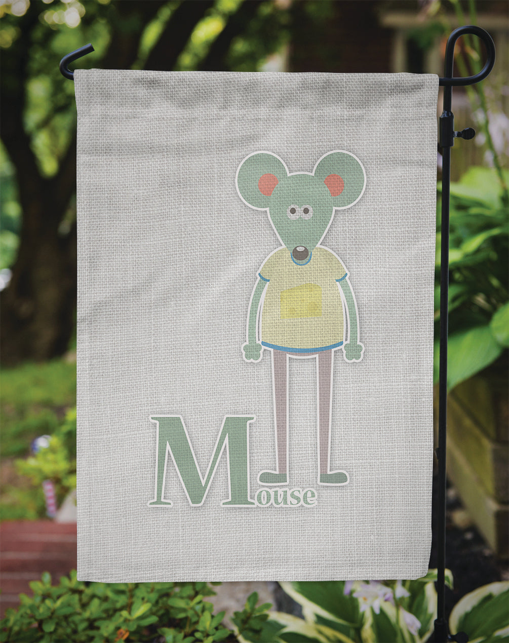 Alphabet M for Mouse Garden Flag Mailbox Decorative Yard Banner Outside Patio Artwork for Flower Beds, Garden Size, Multicolor