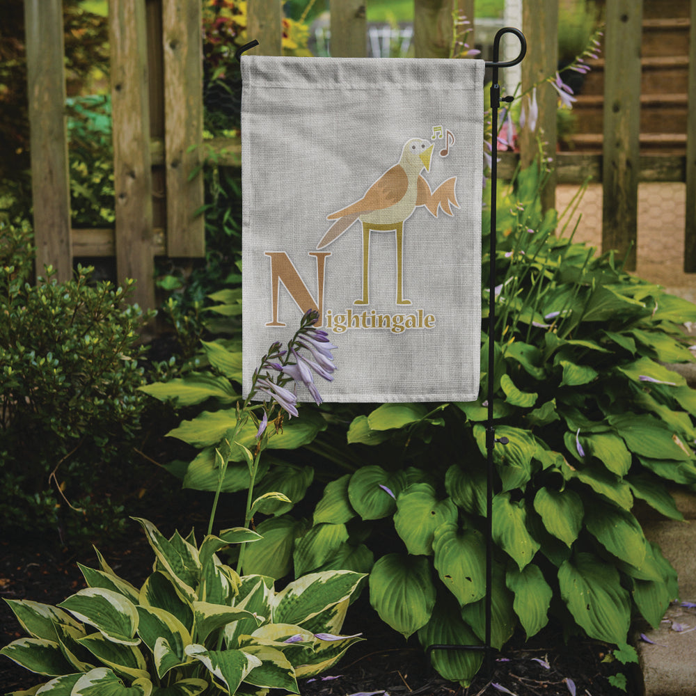 Alphabet N for Nightingale Garden Flag Mailbox Decorative Yard Banner Outside Patio Artwork for Flower Beds, Garden Size, Multicolor