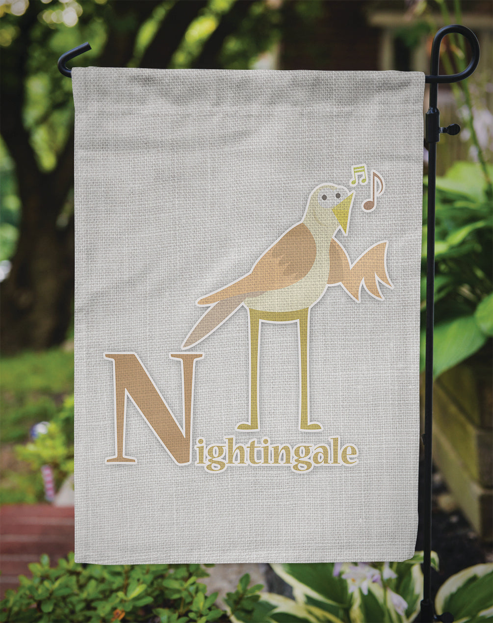 Alphabet N for Nightingale Garden Flag Mailbox Decorative Yard Banner Outside Patio Artwork for Flower Beds, Garden Size, Multicolor