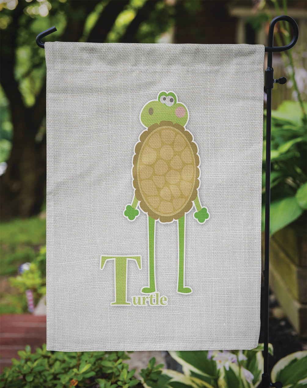 Alphabet T for Turtle Garden Flag Mailbox Decorative Yard Banner Outside Patio Artwork for Flower Beds, Garden Size, Multicolor