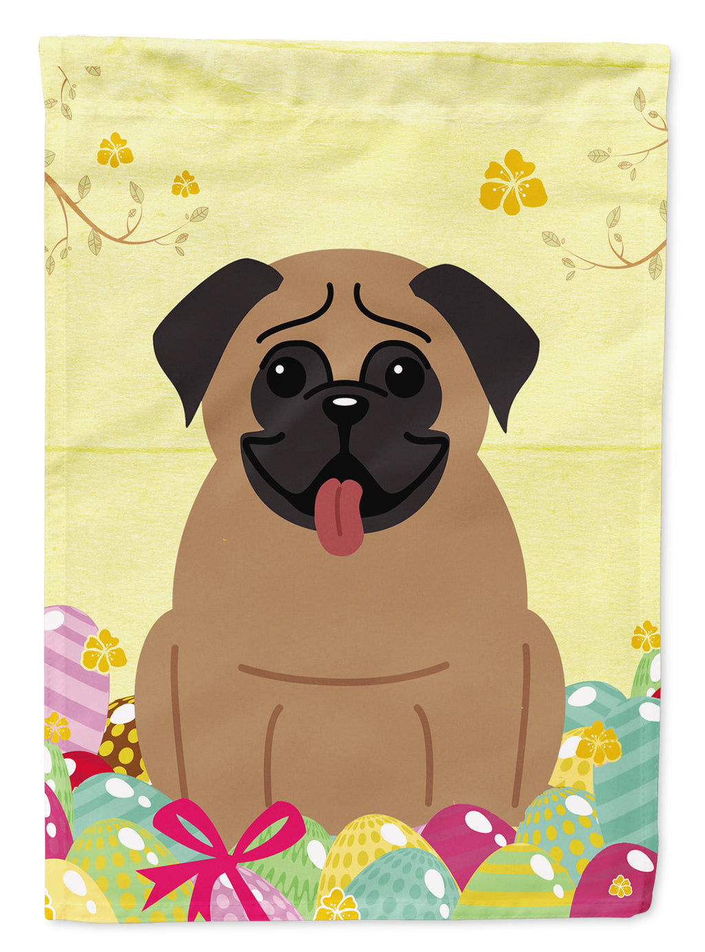 Easter Eggs Pug Brown Garden Flag Mailbox Decorative Yard Banner Outside Patio Artwork for Flower Beds, Garden Size, Multicolor