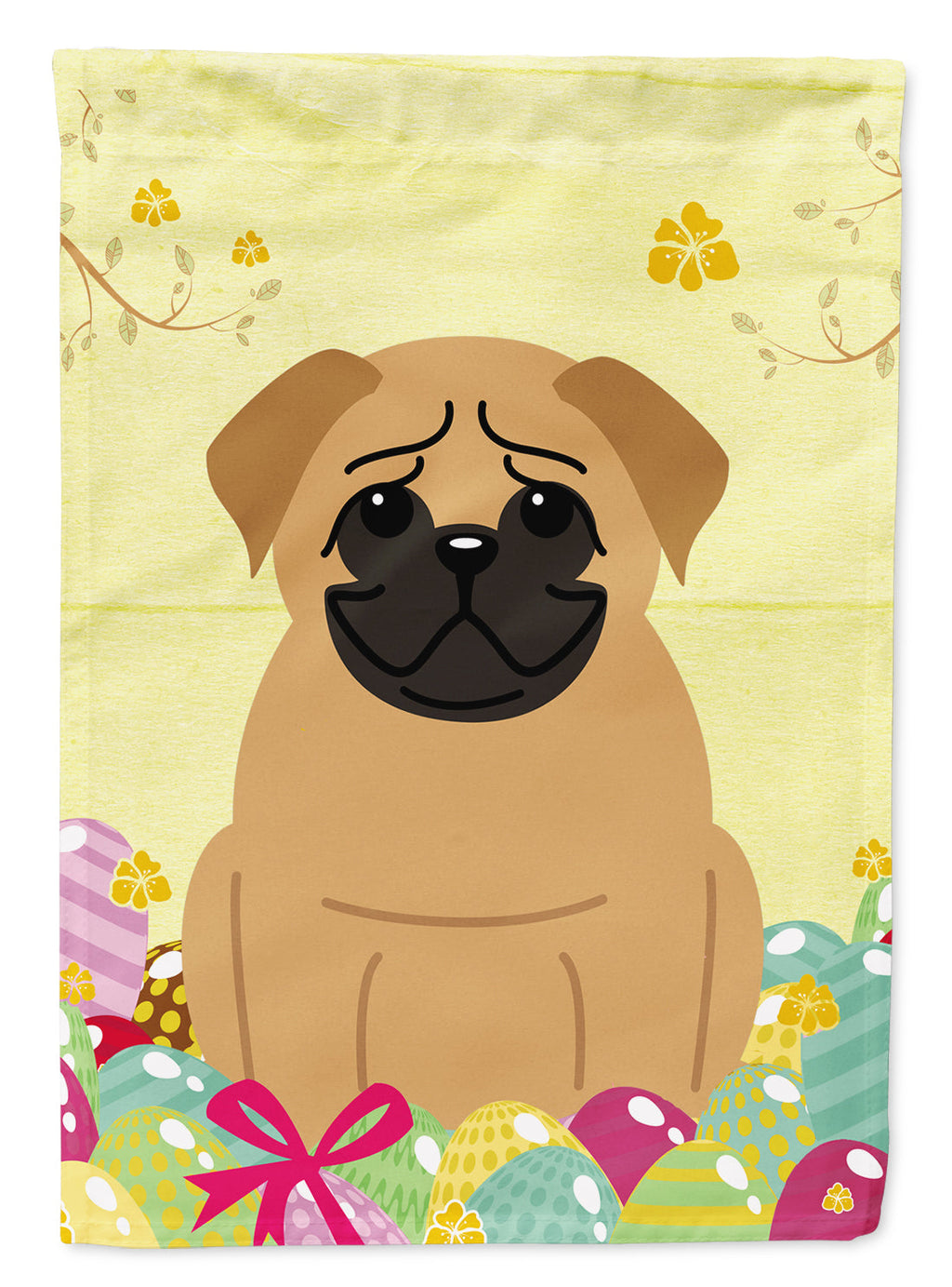 Easter Eggs Pug Brown Garden Flag Mailbox Decorative Yard Banner Outside Patio Artwork for Flower Beds, Garden Size, Multicolor
