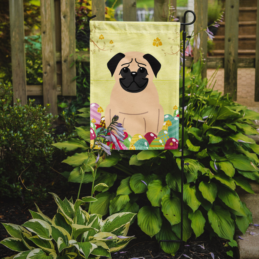 Easter Eggs Pug Fawn Garden Flag Mailbox Decorative Yard Banner Outside Patio Artwork for Flower Beds, Garden Size, Multicolor