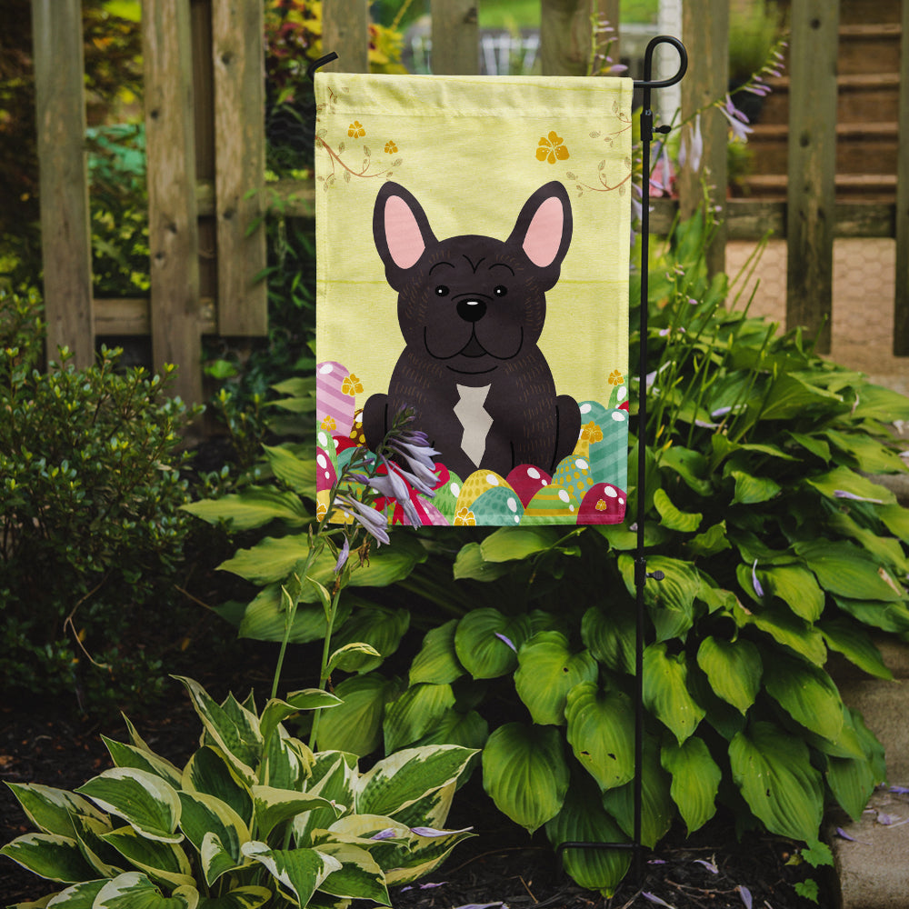 Easter Eggs French Bulldog Brindle Garden Flag Mailbox Decorative Yard Banner Outside Patio Artwork for Flower Beds, Garden Size, Multicolor
