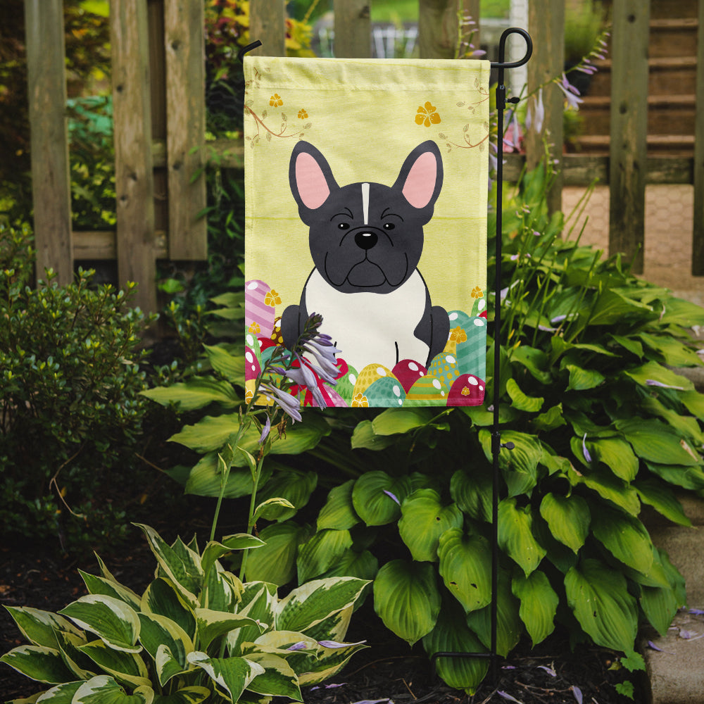 Easter Eggs French Bulldog Black White Garden Flag Mailbox Decorative Yard Banner Outside Patio Artwork for Flower Beds, Garden Size, Multicolor
