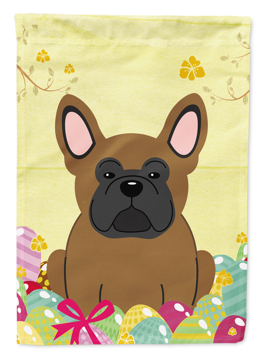 Easter Eggs French Bulldog Brown Garden Flag Mailbox Decorative Yard Banner Outside Patio Artwork for Flower Beds, Garden Size, Multicolor