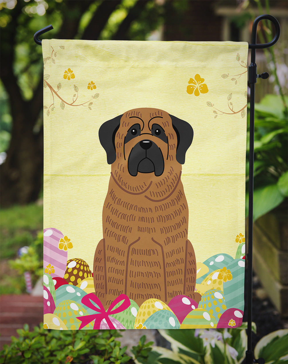 Easter Eggs Mastiff Brindle Garden Flag Mailbox Decorative Yard Banner Outside Patio Artwork for Flower Beds, Garden Size, Multicolor