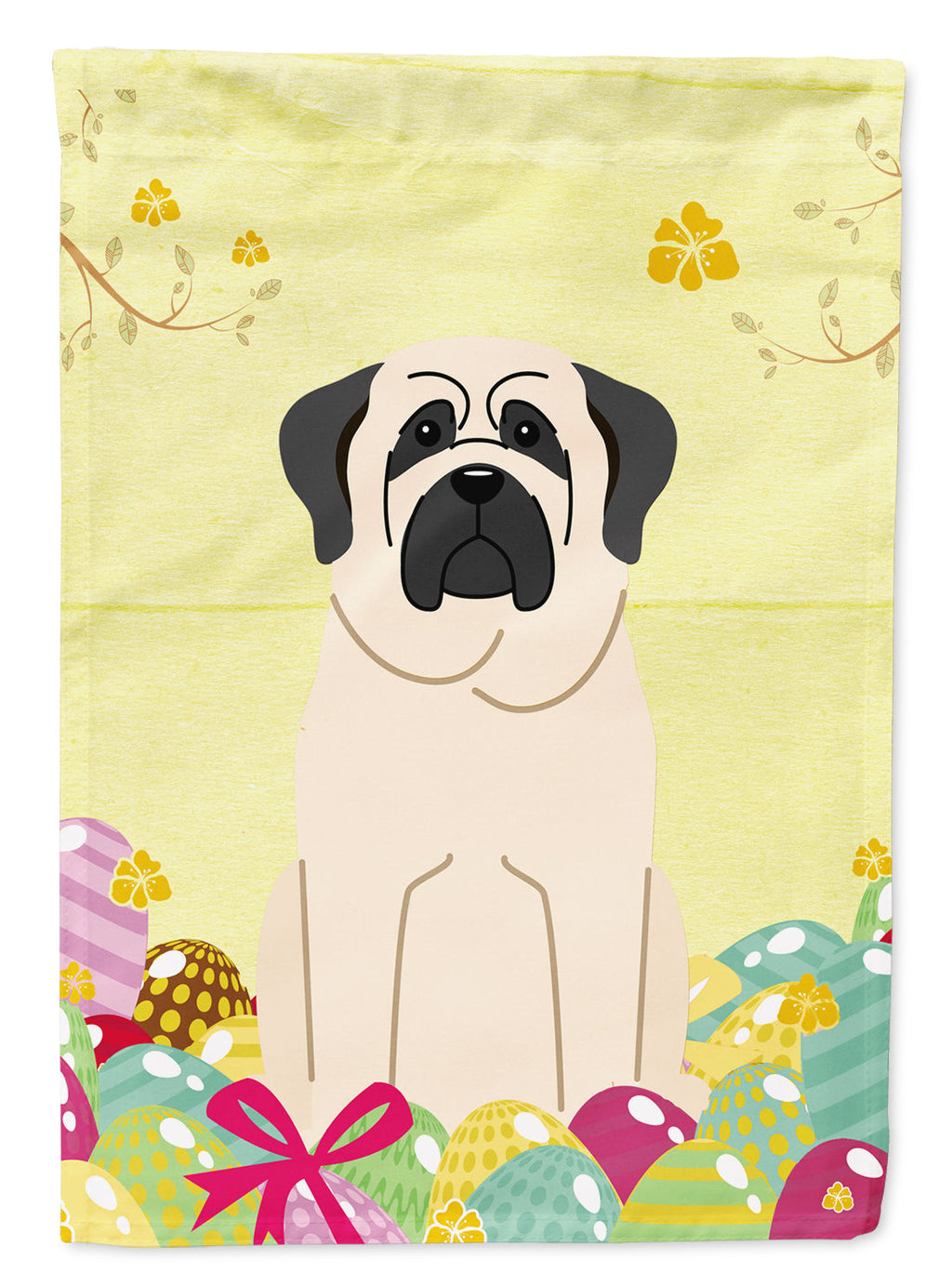 Easter Eggs Mastiff White Garden Flag Mailbox Decorative Yard Banner Outside Patio Artwork for Flower Beds, Garden Size, Multicolor