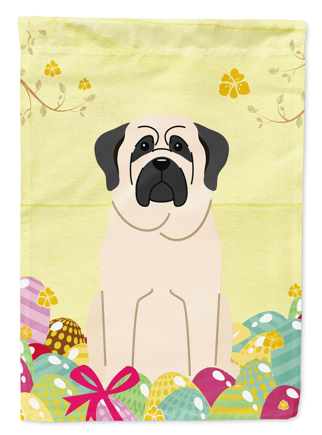 Easter Eggs Mastiff White Garden Flag Mailbox Decorative Yard Banner Outside Patio Artwork for Flower Beds, Garden Size, Multicolor