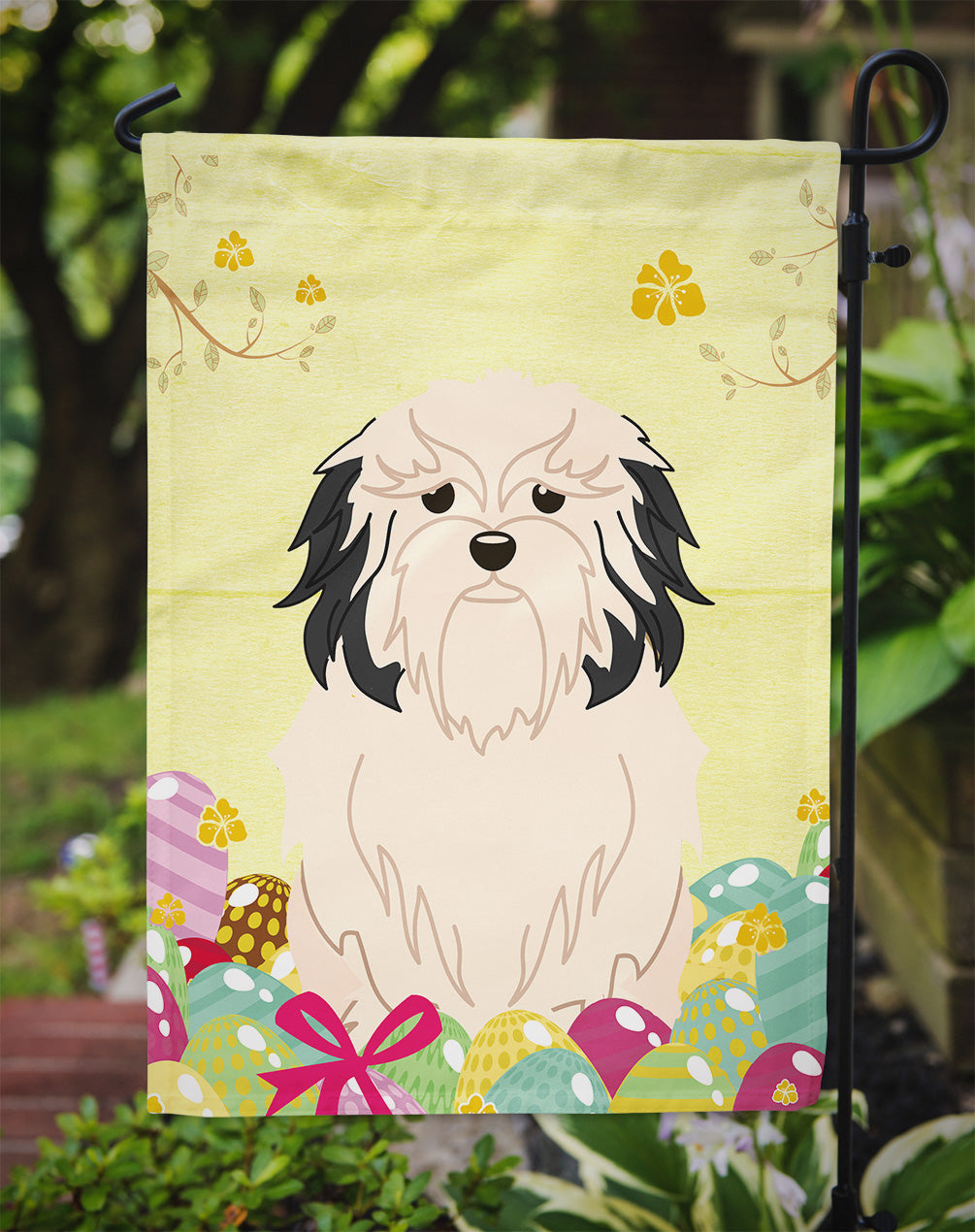 Easter Eggs Lowchen Garden Flag Mailbox Decorative Yard Banner Outside Patio Artwork for Flower Beds, Garden Size, Multicolor