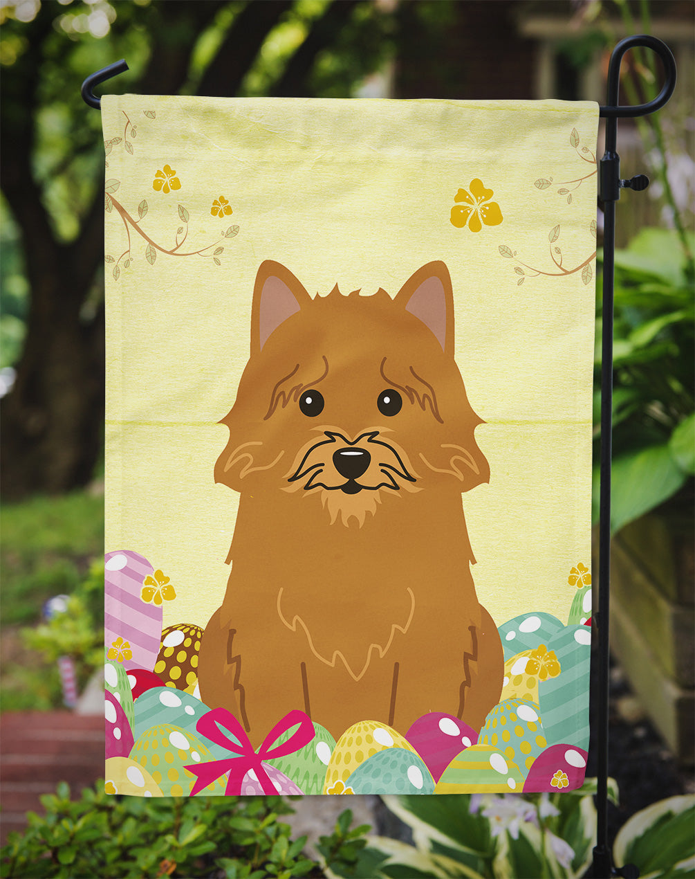 Easter Eggs Norwich Terrier Garden Flag Mailbox Decorative Yard Banner Outside Patio Artwork for Flower Beds, Garden Size, Multicolor