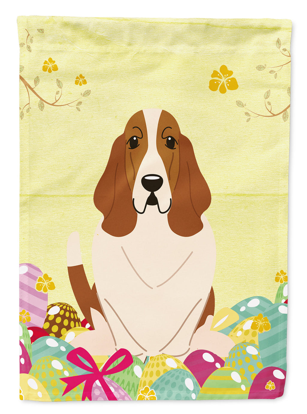 Easter Eggs Basset Hound Garden Flag Mailbox Decorative Yard Banner Outside Patio Artwork for Flower Beds, Garden Size, Multicolor