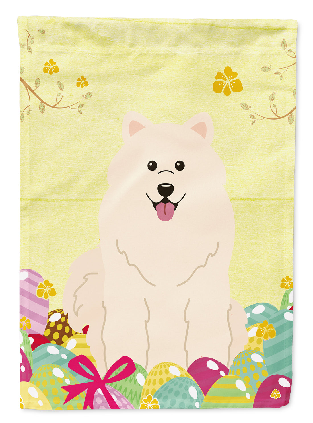 Easter Eggs Samoyed Garden Flag Mailbox Decorative Yard Banner Outside Patio Artwork for Flower Beds, Garden Size, Multicolor