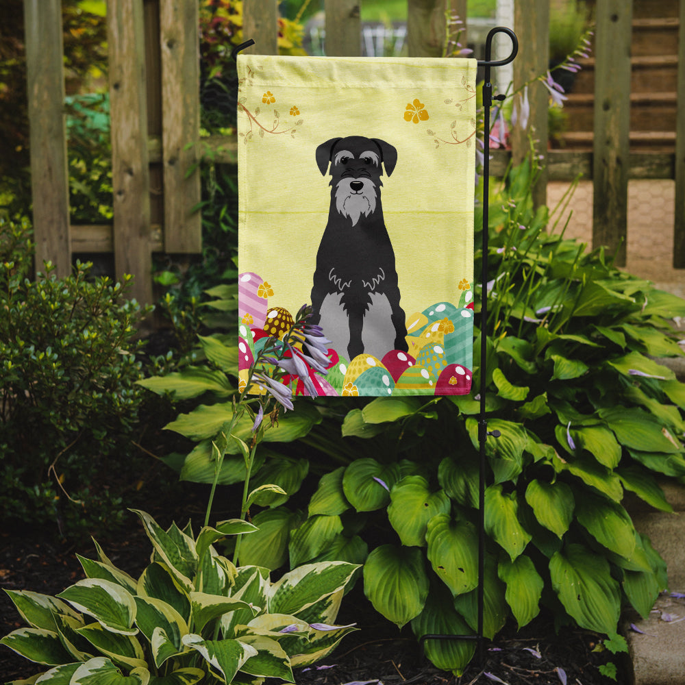 Easter Eggs Standard Schnauzer Black Grey Garden Flag Mailbox Decorative Yard Banner Outside Patio Artwork for Flower Beds, Garden Size, Multicolor