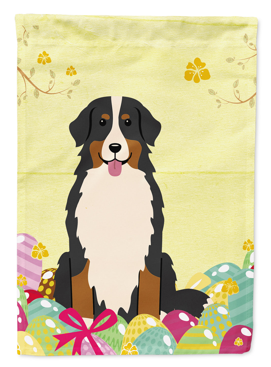 Easter Eggs Bernese Mountain Dog Garden Flag Mailbox Decorative Yard Banner Outside Patio Artwork for Flower Beds, Garden Size, Multicolor