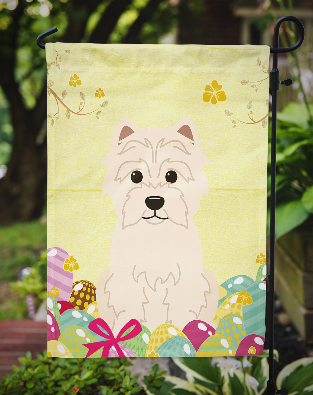 Easter Eggs Westie Garden Flag Mailbox Decorative Yard Banner Outside Patio Artwork for Flower Beds, Garden Size, Multicolor