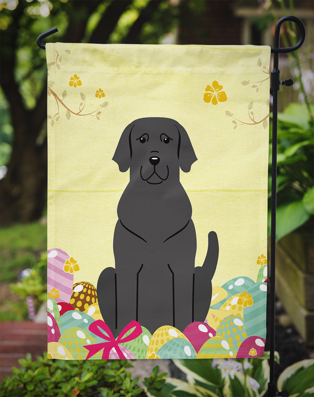 Easter Eggs Black Labrador Garden Flag Mailbox Decorative Yard Banner Outside Patio Artwork for Flower Beds, Garden Size, Multicolor