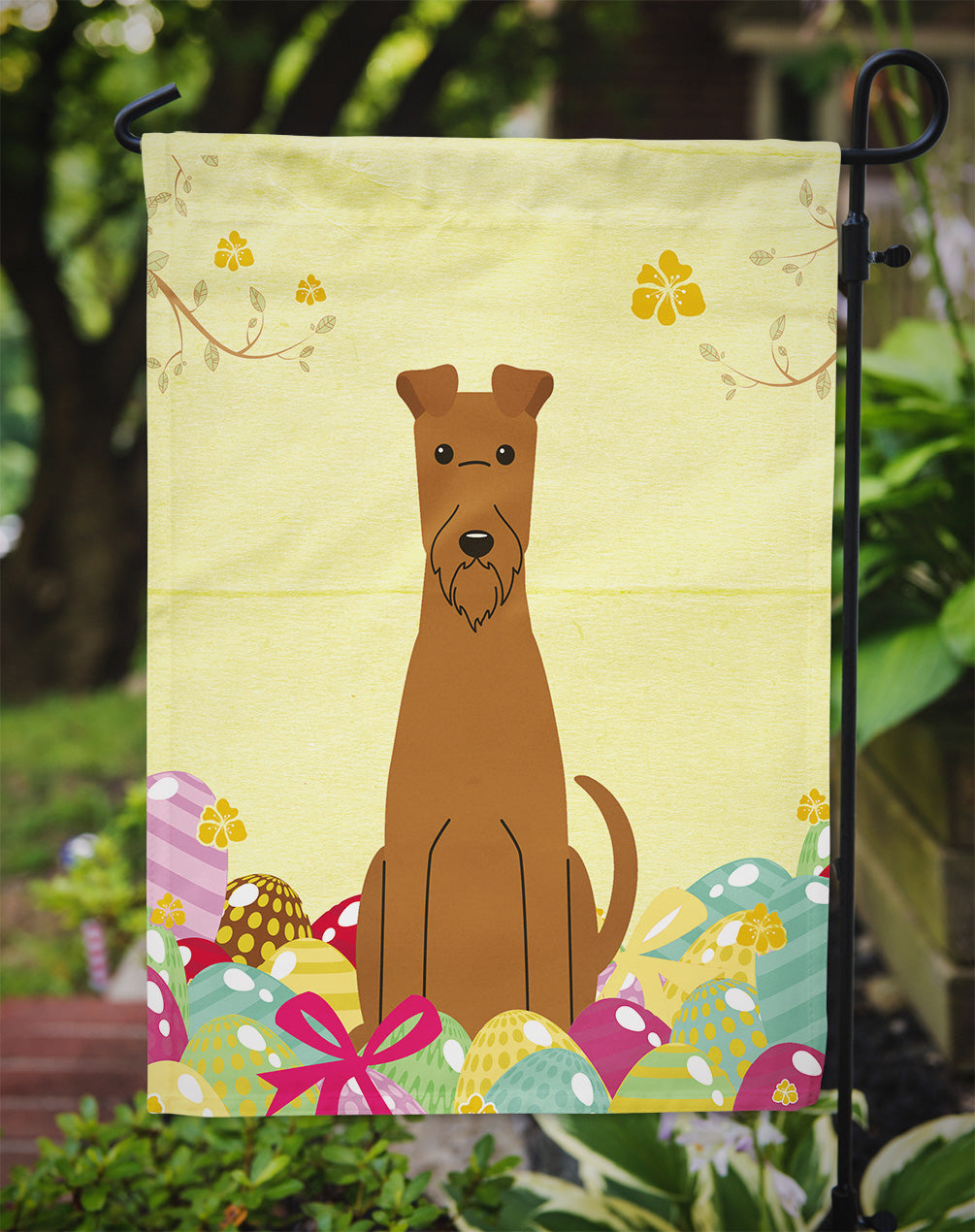 Easter Eggs Irish Terrier Garden Flag Mailbox Decorative Yard Banner Outside Patio Artwork for Flower Beds, Garden Size, Multicolor