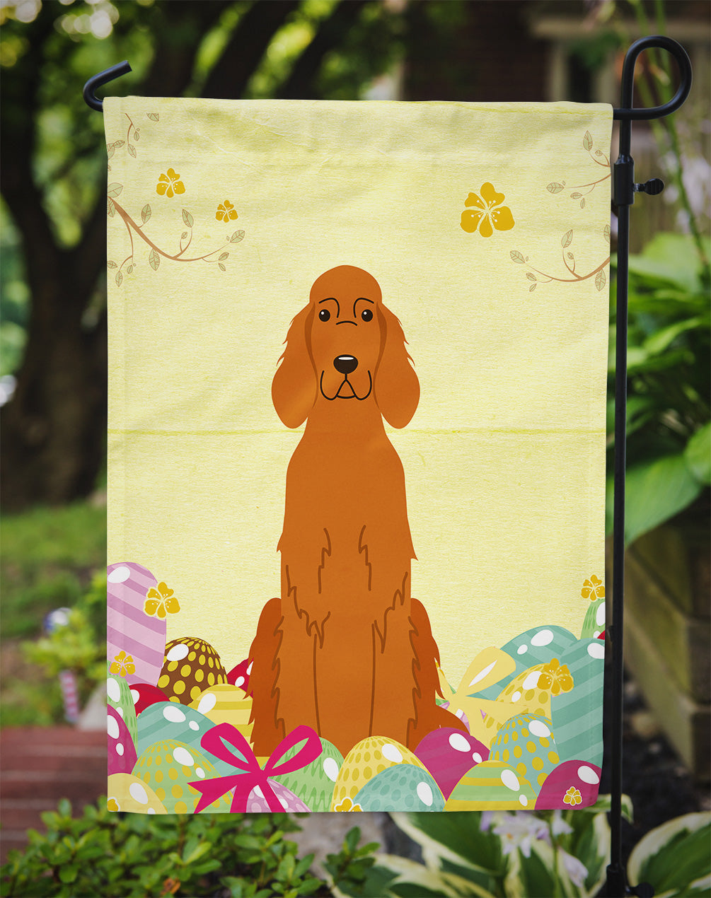 Easter Eggs Irish Setter Garden Flag Mailbox Decorative Yard Banner Outside Patio Artwork for Flower Beds, Garden Size, Multicolor