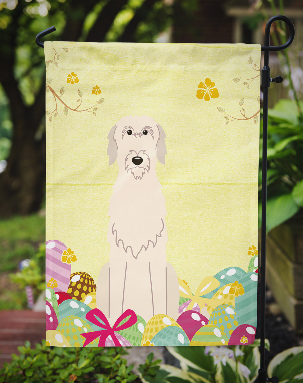 Easter Eggs Irish Wolfhound Garden Flag Mailbox Decorative Yard Banner Outside Patio Artwork for Flower Beds, Garden Size, Multicolor