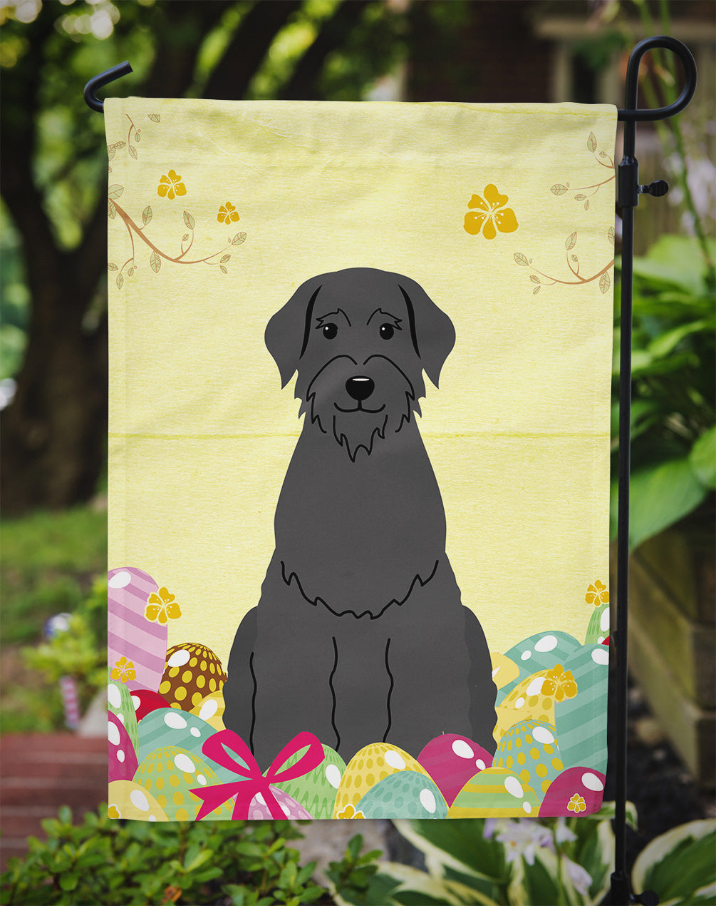 Easter Eggs Giant Schnauzer Garden Flag Mailbox Decorative Yard Banner Outside Patio Artwork for Flower Beds, Garden Size, Multicolor