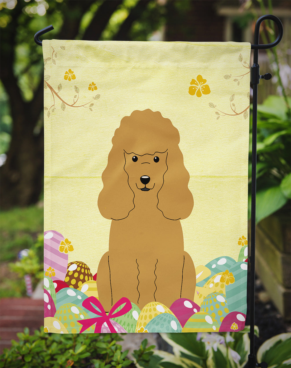 Easter Eggs Poodle Tan Garden Flag Mailbox Decorative Yard Banner Outside Patio Artwork for Flower Beds, Garden Size, Multicolor