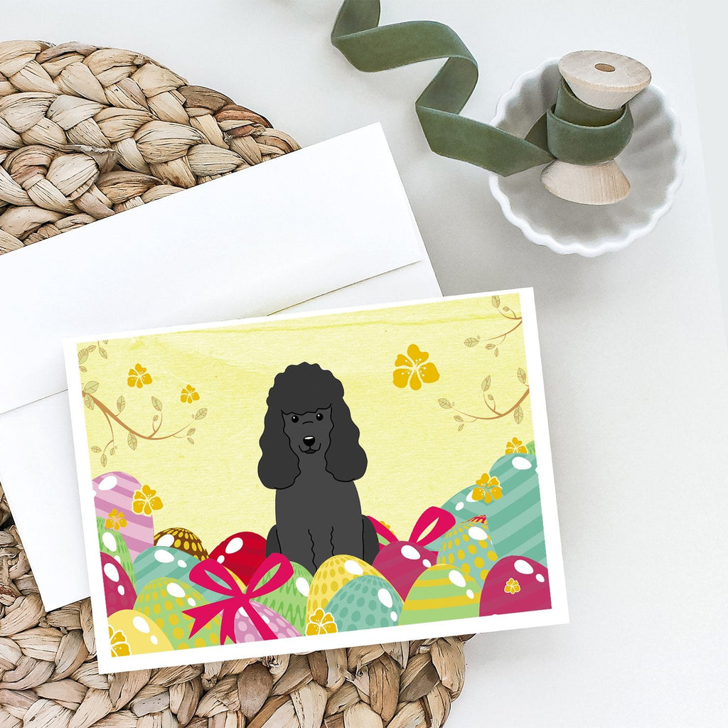 Easter Eggs Poodle Black Greeting Cards Pack of 8 Blank Cards with Envelopes Whimsical A7 Size 5x7