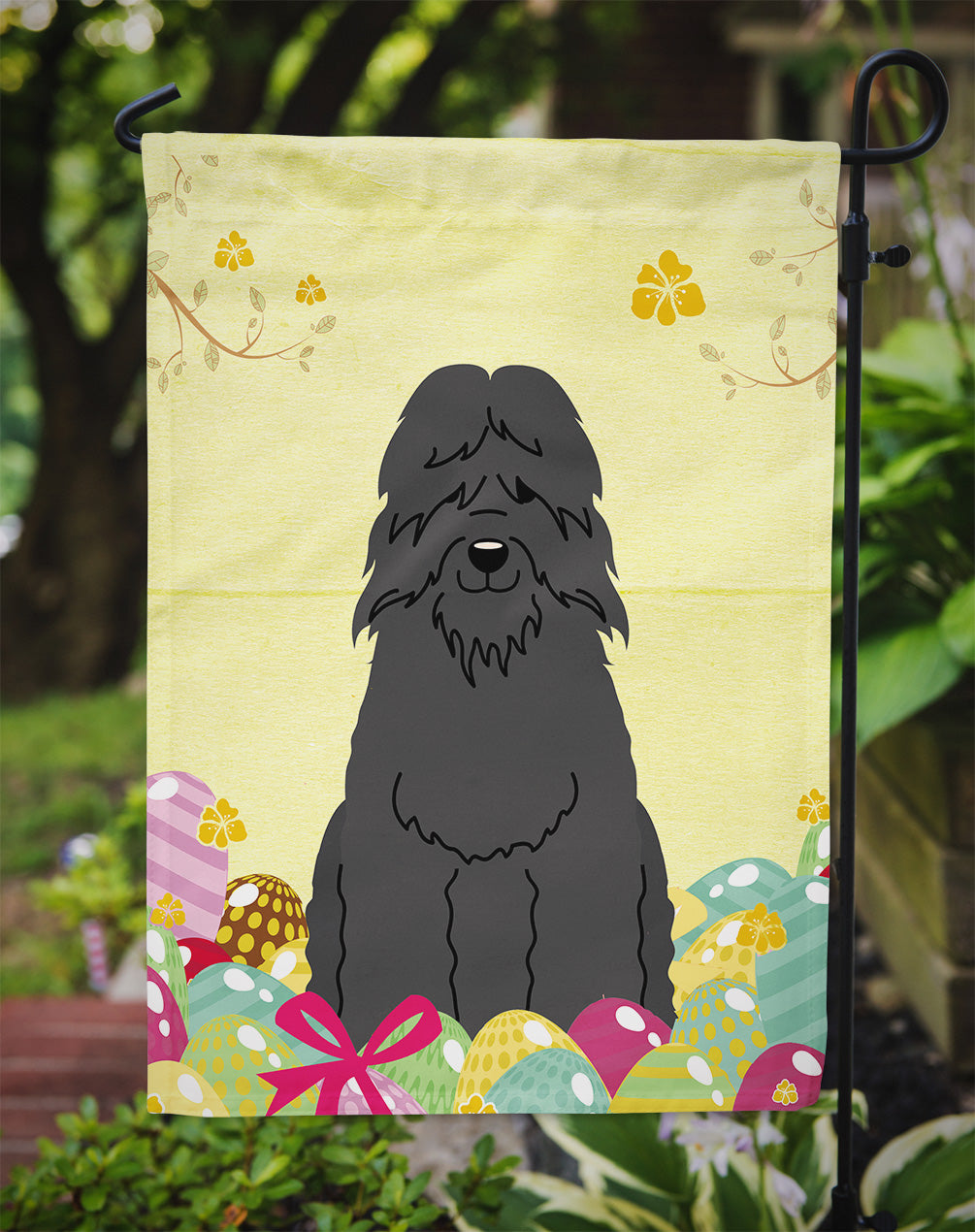 Easter Eggs Bouvier des Flandres Garden Flag Mailbox Decorative Yard Banner Outside Patio Artwork for Flower Beds, Garden Size, Multicolor