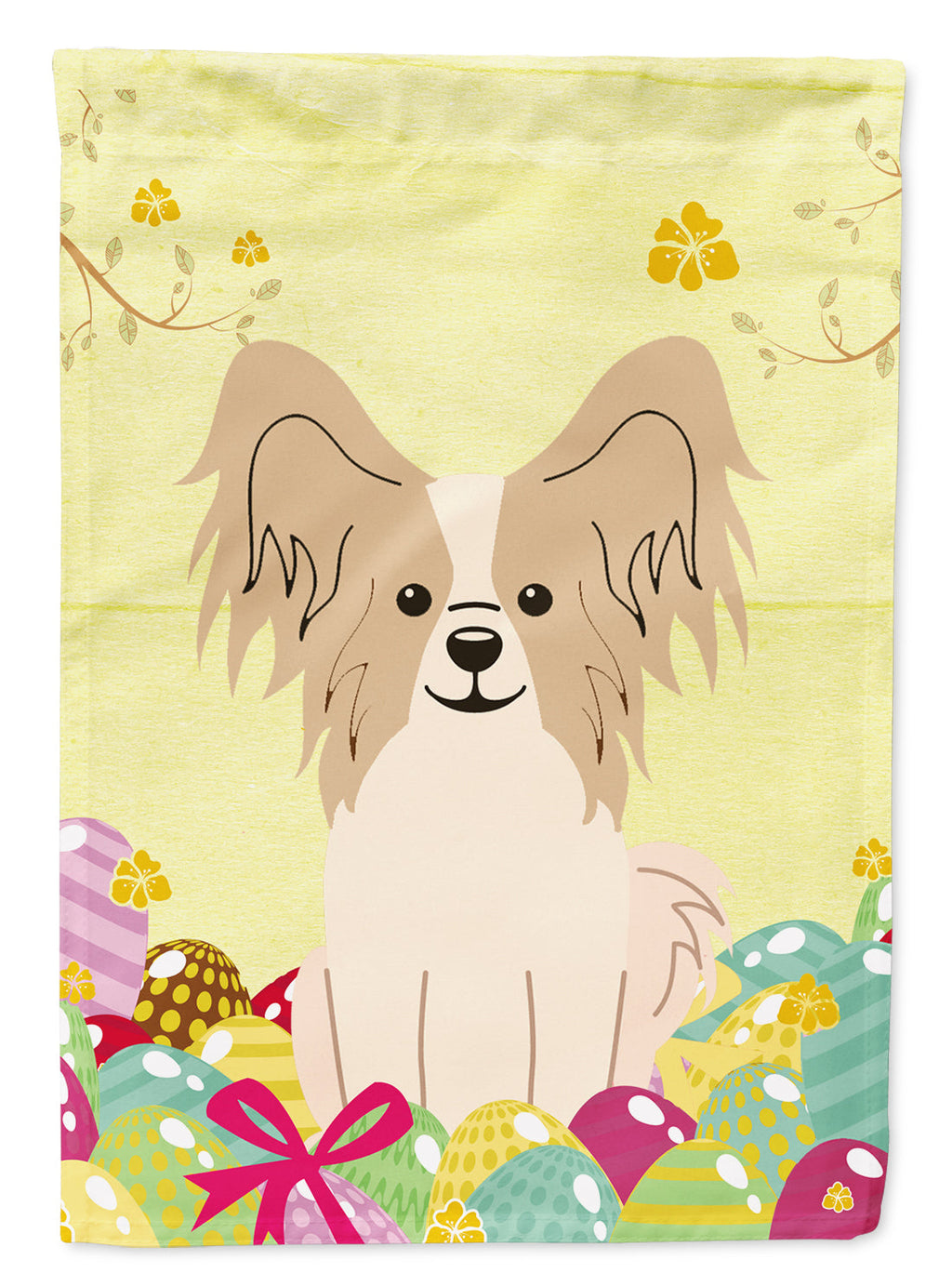 Easter Eggs Papillon Sable White Garden Flag Mailbox Decorative Yard Banner Outside Patio Artwork for Flower Beds, Garden Size, Multicolor