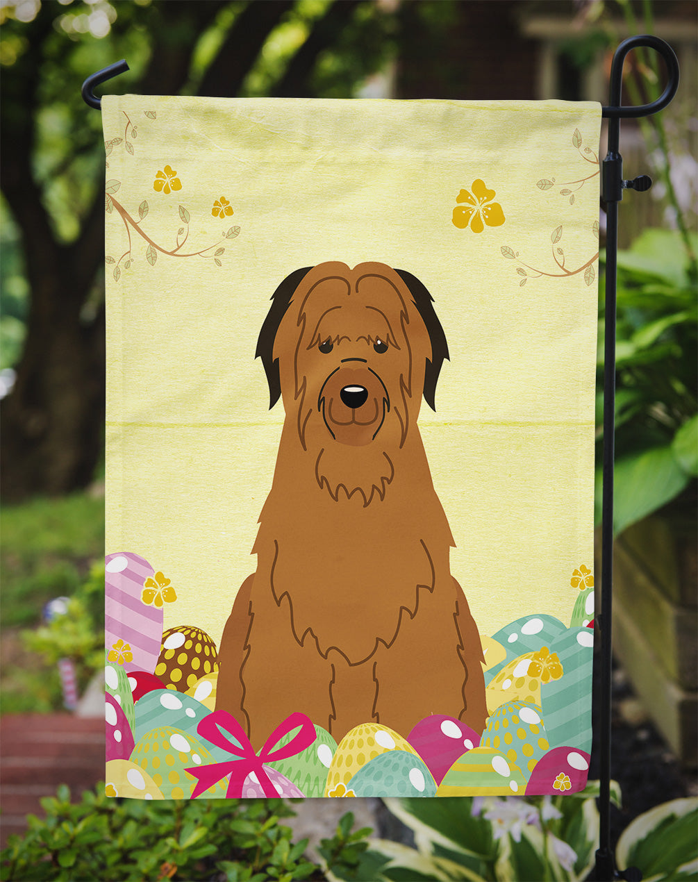 Easter Eggs Briard Brown Garden Flag Mailbox Decorative Yard Banner Outside Patio Artwork for Flower Beds, Garden Size, Multicolor