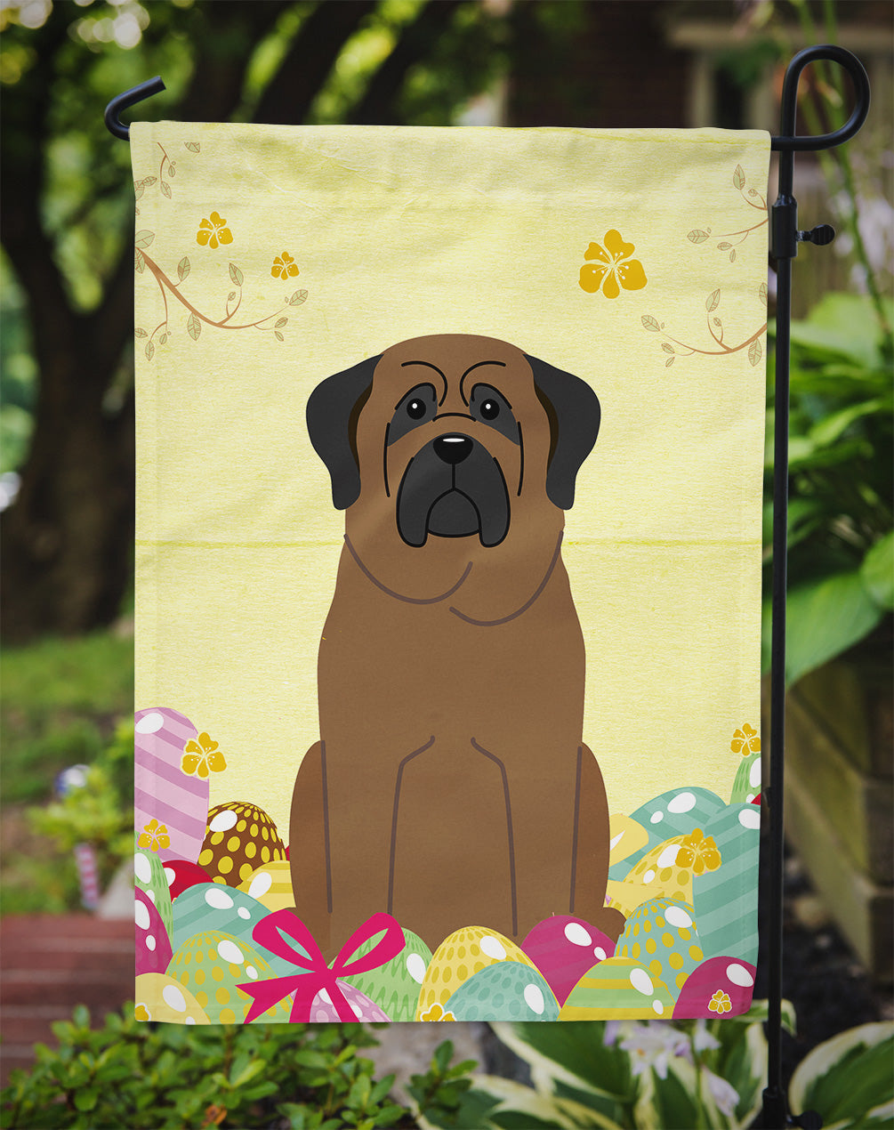 Easter Eggs Bullmastiff Garden Flag Mailbox Decorative Yard Banner Outside Patio Artwork for Flower Beds, Garden Size, Multicolor