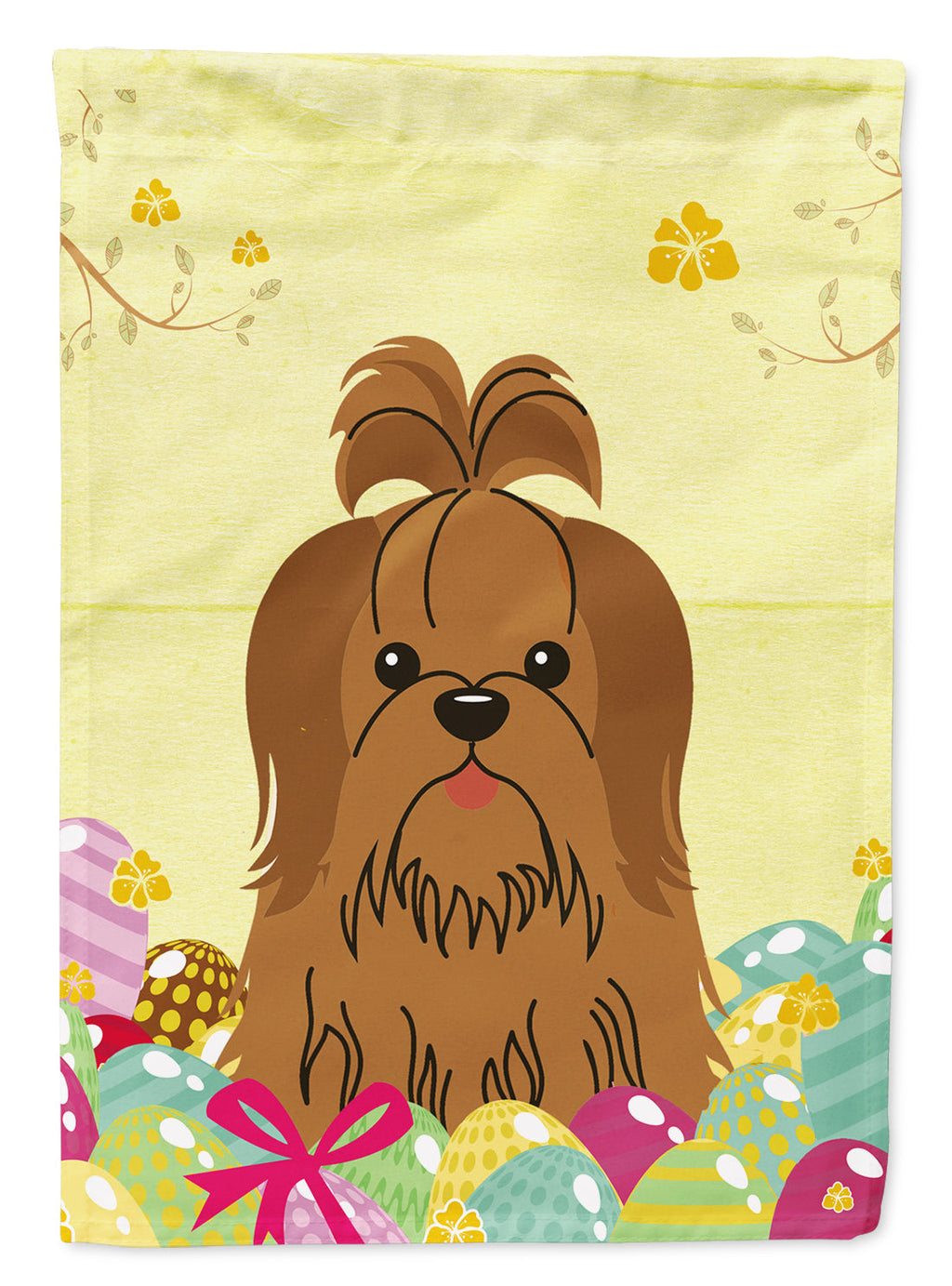 Easter Eggs Shih Tzu Silver Chocolate Garden Flag Mailbox Decorative Yard Banner Outside Patio Artwork for Flower Beds, Garden Size, Multicolor