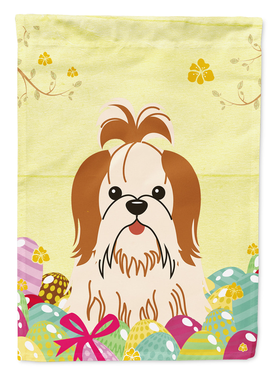 Easter Eggs Shih Tzu Red White Garden Flag Mailbox Decorative Yard Banner Outside Patio Artwork for Flower Beds, Garden Size, Multicolor