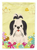 Easter Eggs Shih Tzu Black White Garden Flag Mailbox Decorative Yard Banner Outside Patio Artwork for Flower Beds, Garden Size, Multicolor