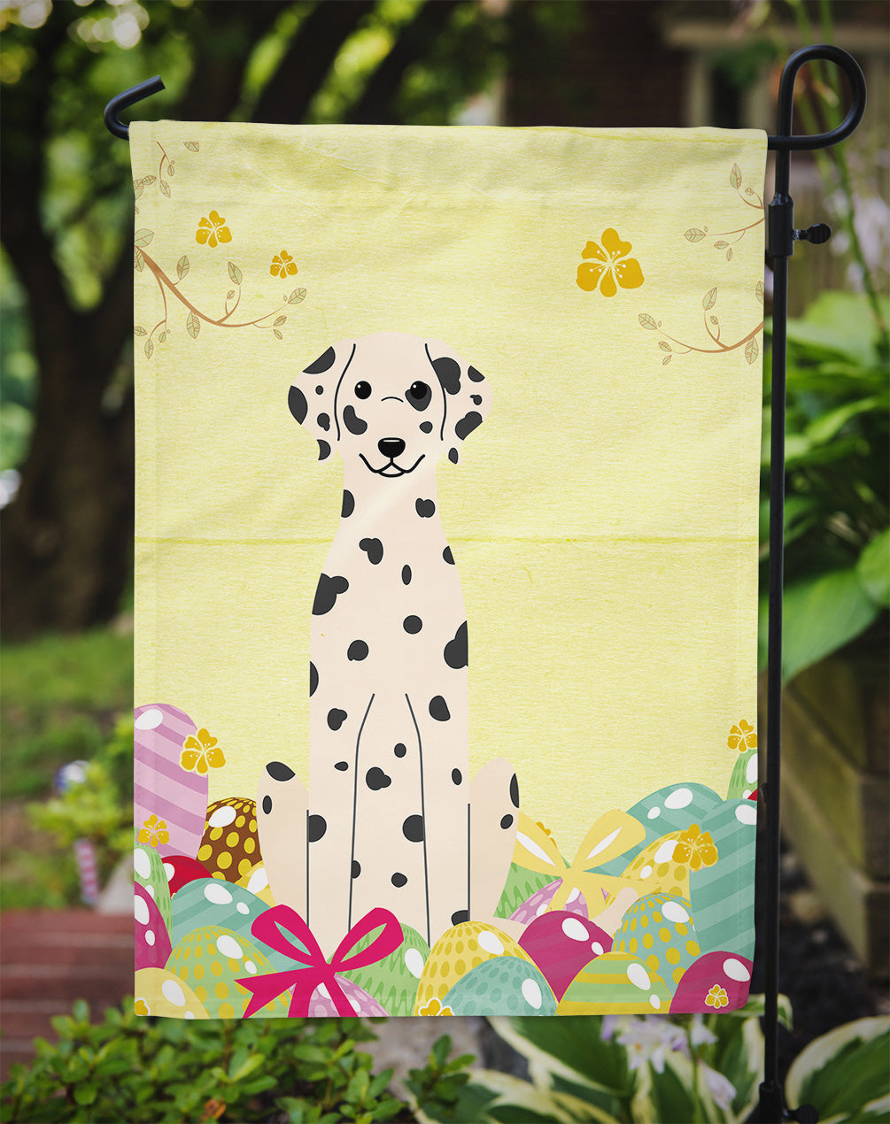 Easter Eggs Dalmatian Garden Flag Mailbox Decorative Yard Banner Outside Patio Artwork for Flower Beds, Garden Size, Multicolor