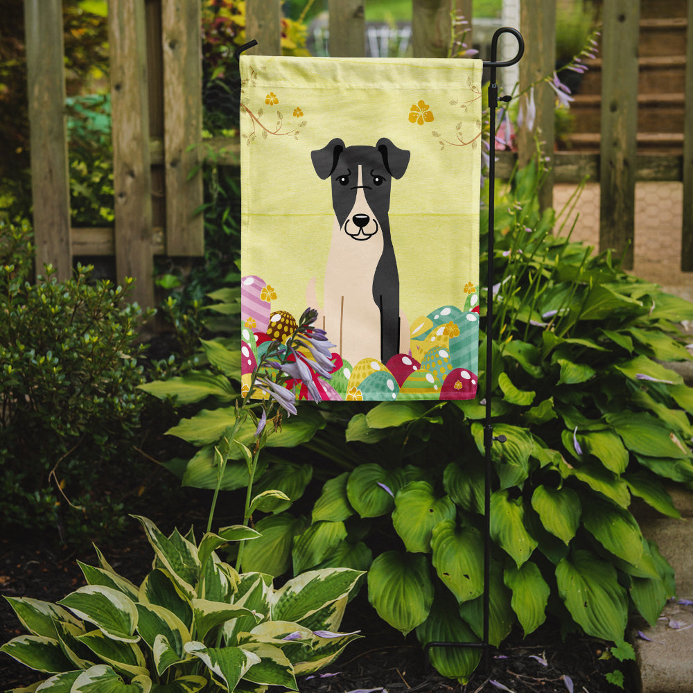 Easter Eggs Smooth Fox Terrier Garden Flag Mailbox Decorative Yard Banner Outside Patio Artwork for Flower Beds, Garden Size, Multicolor