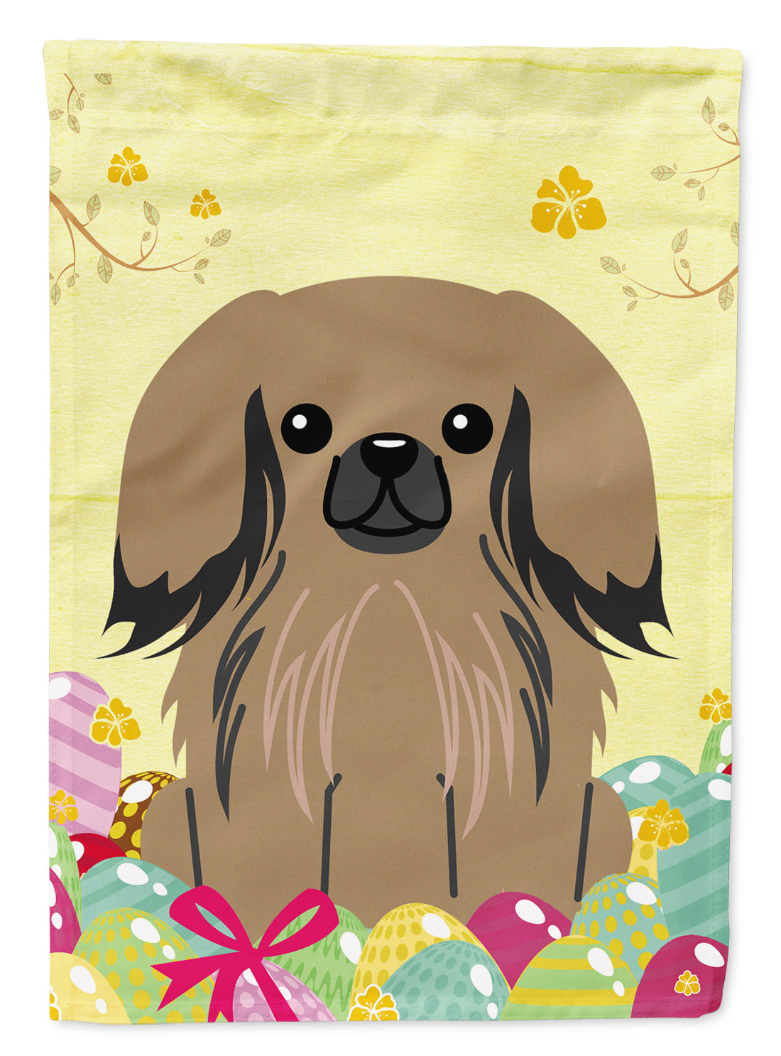 Easter Eggs Pekingese Tan Garden Flag Mailbox Decorative Yard Banner Outside Patio Artwork for Flower Beds, Garden Size, Multicolor
