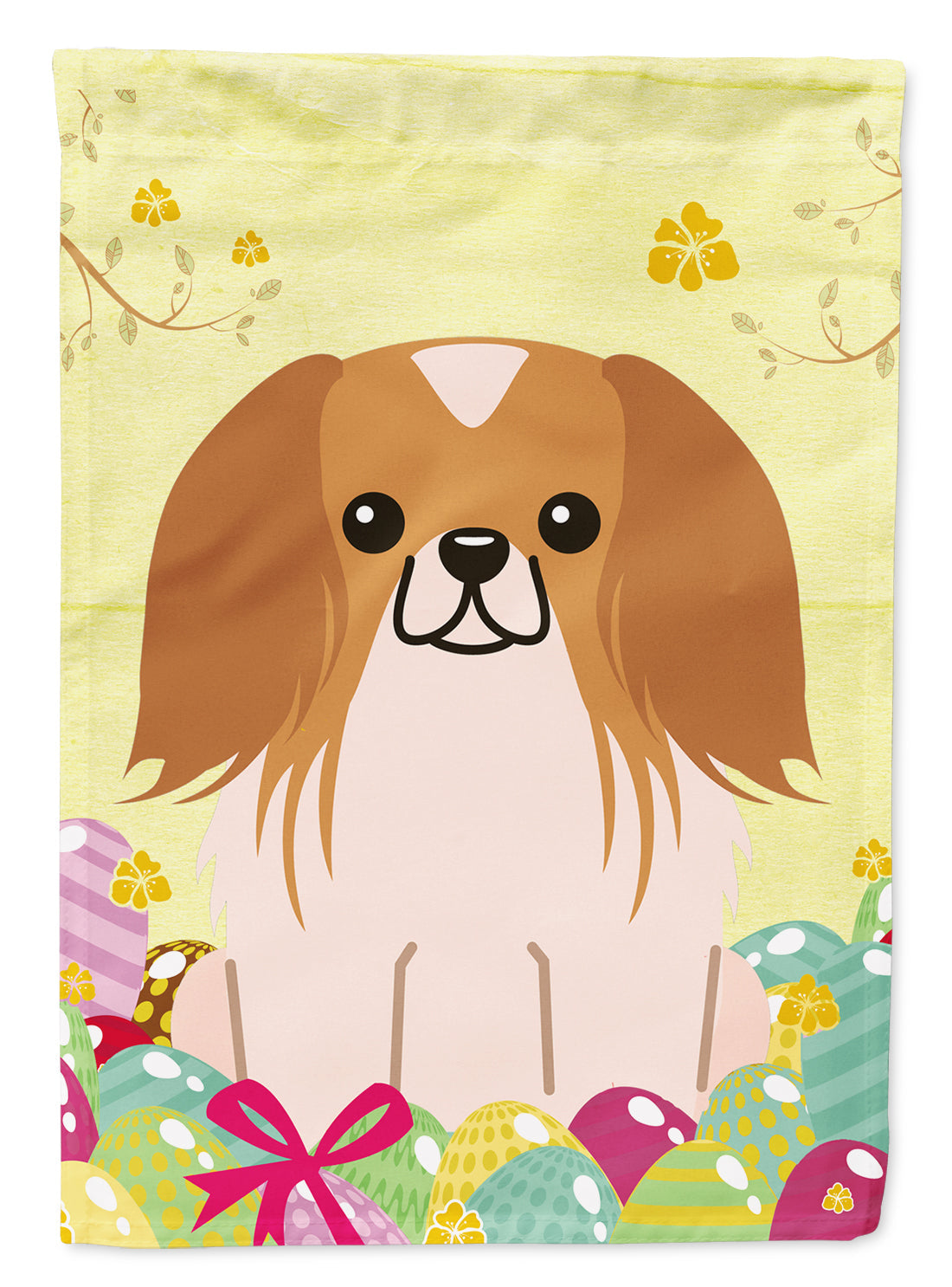 Easter Eggs Pekingese Red White Garden Flag Mailbox Decorative Yard Banner Outside Patio Artwork for Flower Beds, Garden Size, Multicolor