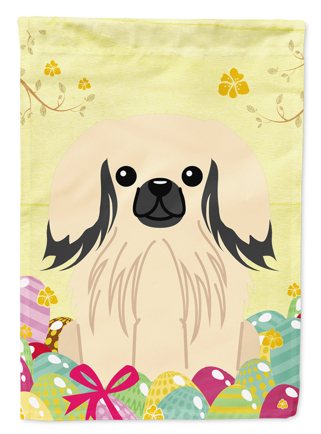 Easter Eggs Pekingese Cream Garden Flag Mailbox Decorative Yard Banner Outside Patio Artwork for Flower Beds, Garden Size, Multicolor