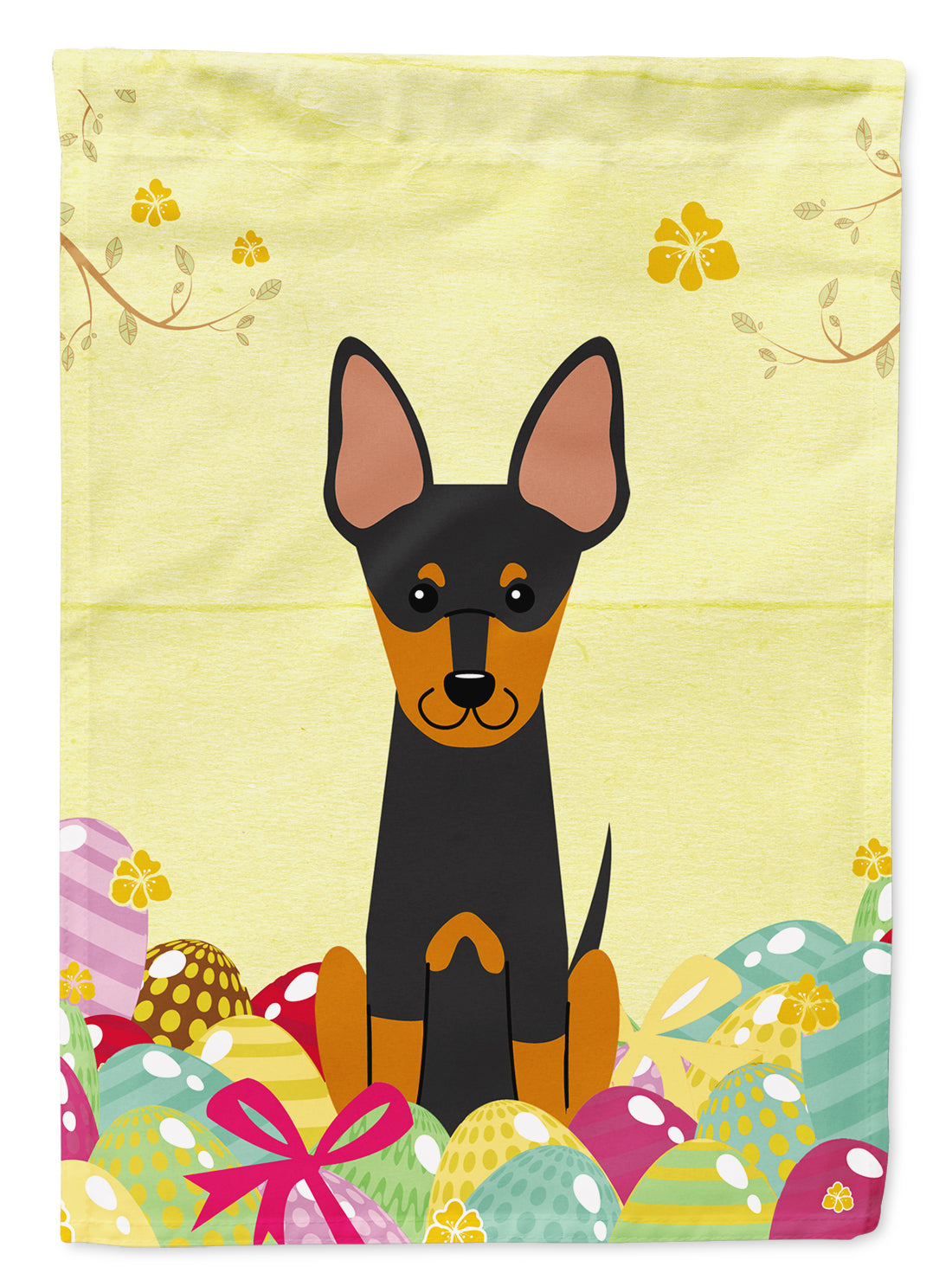 Easter Eggs English Toy Terrier Garden Flag Mailbox Decorative Yard Banner Outside Patio Artwork for Flower Beds, Garden Size, Multicolor