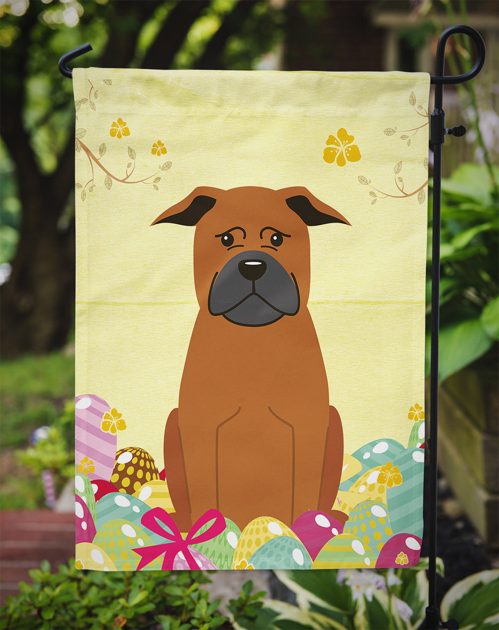 Easter Eggs Chinese Chongqing Dog Garden Flag Mailbox Decorative Yard Banner Outside Patio Artwork for Flower Beds, Garden Size, Multicolor