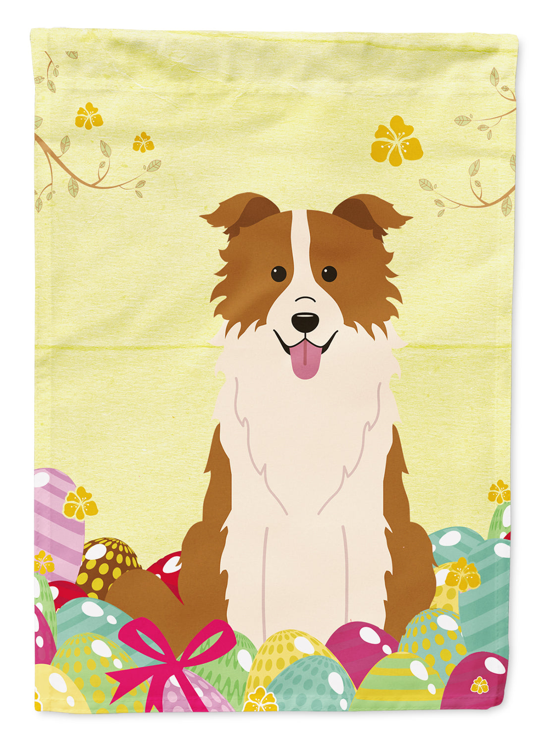 Easter Eggs Border Collie Red White Garden Flag Mailbox Decorative Yard Banner Outside Patio Artwork for Flower Beds, Garden Size, Multicolor