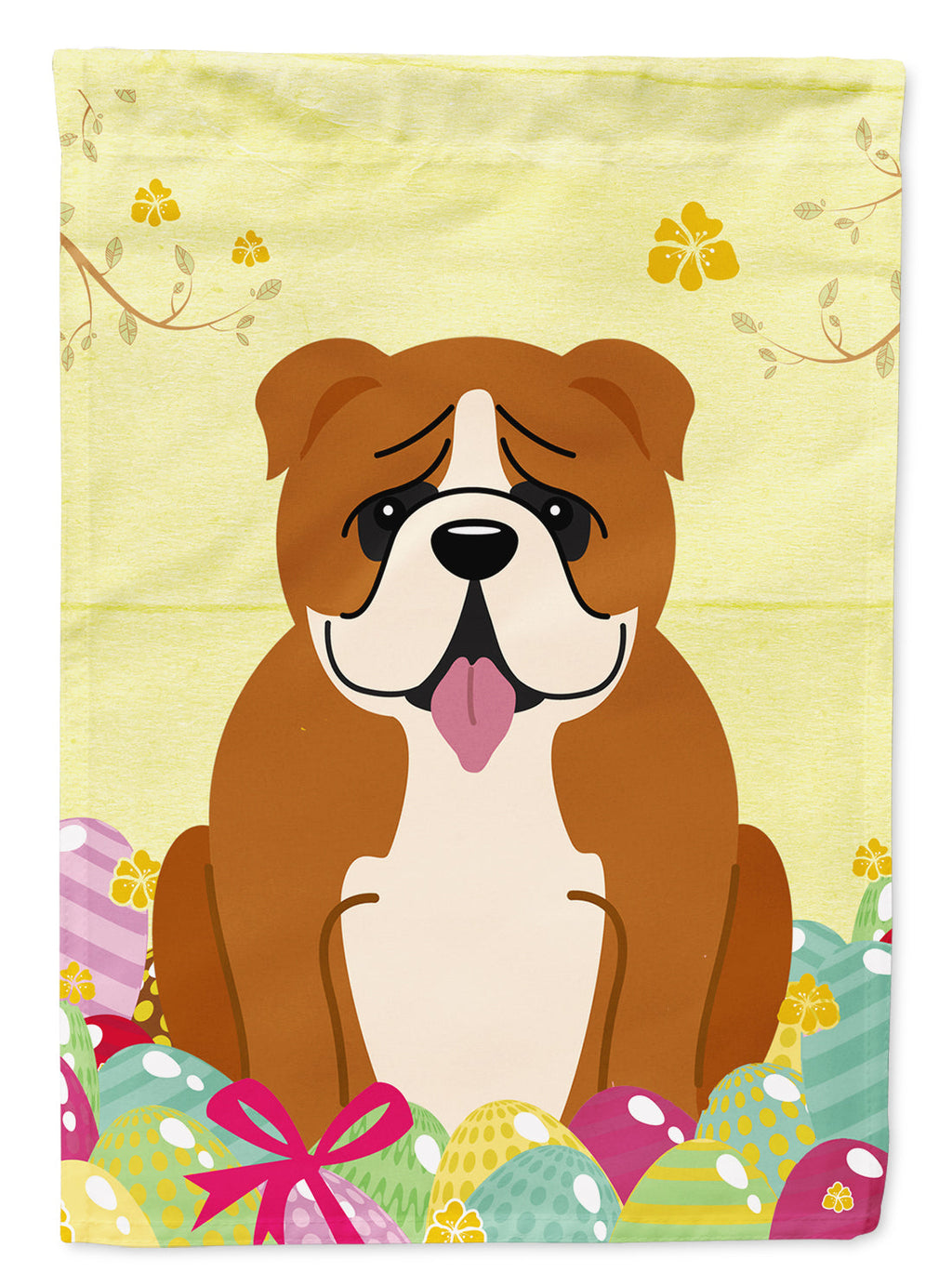 Easter Eggs English Bulldog Red White Garden Flag Mailbox Decorative Yard Banner Outside Patio Artwork for Flower Beds, Garden Size, Multicolor
