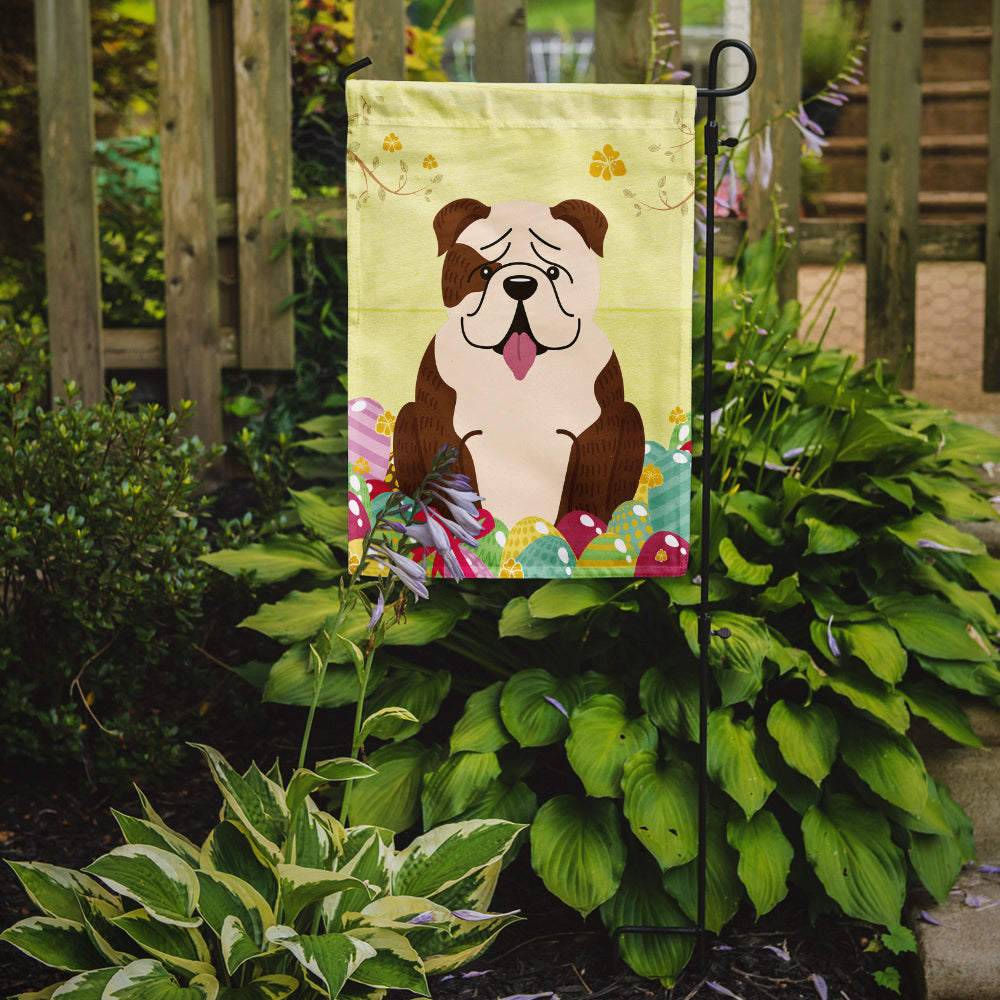 Easter Eggs English Bulldog Brindle White Garden Flag Mailbox Decorative Yard Banner Outside Patio Artwork for Flower Beds, Garden Size, Multicolor