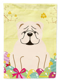 Easter Eggs English Bulldog White Garden Flag Mailbox Decorative Yard Banner Outside Patio Artwork for Flower Beds, Garden Size, Multicolor