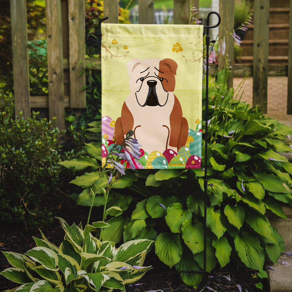 Easter Eggs English Bulldog Fawn White Garden Flag Mailbox Decorative Yard Banner Outside Patio Artwork for Flower Beds, Garden Size, Multicolor